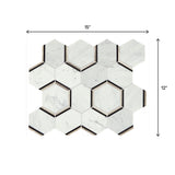 American Olean Genuine Stone Carrara 12-in x 15-in Polished Natural Marble Honeycomb Mosaic Floor and Wall Tile