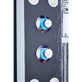 53 in. 4-Jet Shower Panel System with Shelf LED Rainfall Waterfall Head Handshower and Bidet Sprayer in Silver Black
