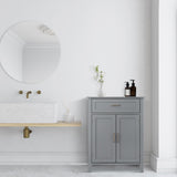 Teamson Home Mercer 26-in x 33.75-in x 13-in Gray Freestanding Linen Cabinet