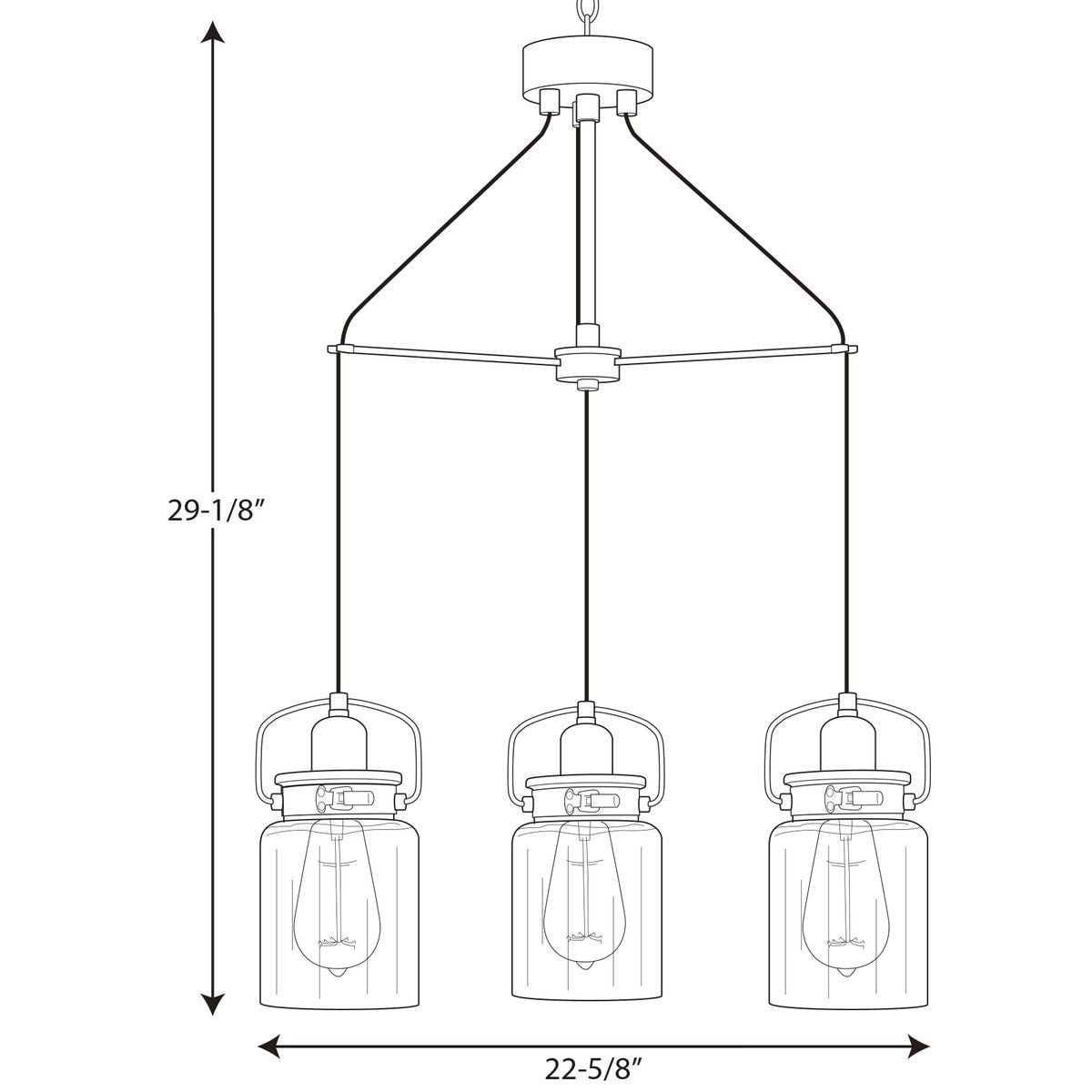 Progress Lighting Calhoun 3-Light Antique Bronze Transitional Chandelier