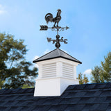 Good Directions Manchester 30-in x 67-in White Vinyl Cupola with Black Aluminum Roof & Black Rooster Weathervane