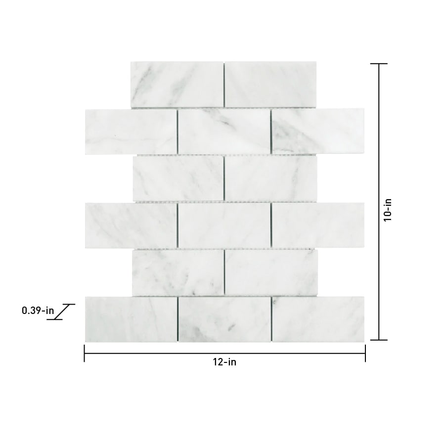 Satori Venatino 10-in x 12-in Polished Natural Stone Subway Mosaic Wall Tile (0.83-sq. ft/ Piece)