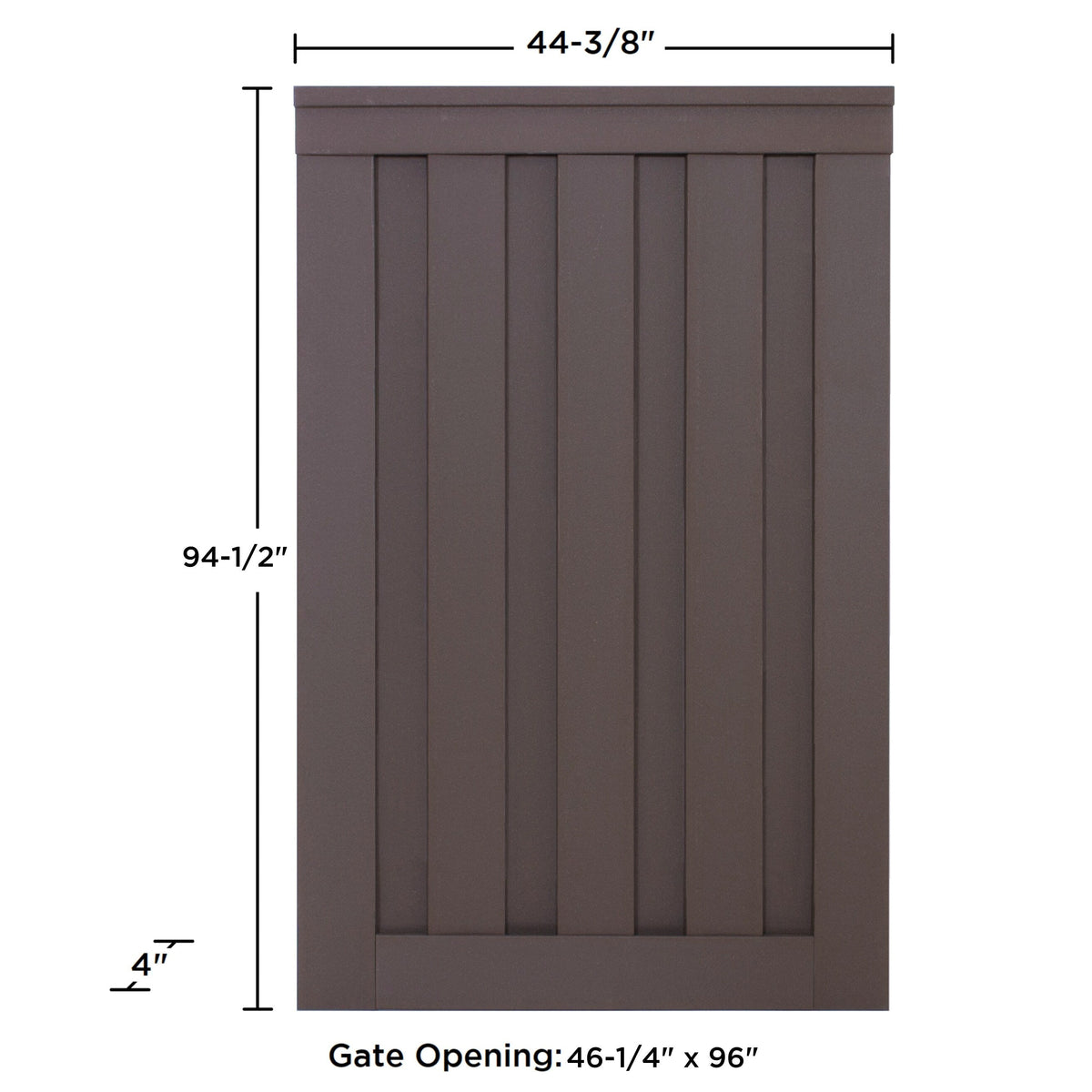 Trex Fencing Seclusions 8-ft H x 4-ft W Woodland Brown Residential Composite Fence Gate with Hardware