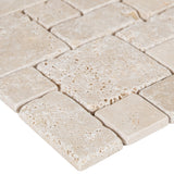 Satori Ivory Versailles 12-in x 12-in Honed Natural Stone Travertine Versailles Tile (1.001-sq ft per Piece)