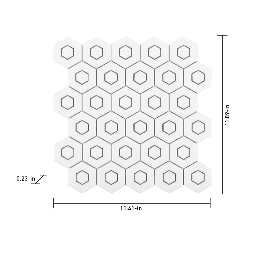Satori Hudson Brilliant White 12-in x 12-in Matte Porcelain Honeycomb Wall Tile (0.94-sq ft/ Piece)