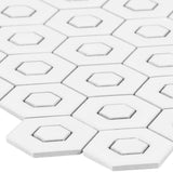 Satori Hudson Brilliant White 12-in x 12-in Matte Porcelain Hexagon Mosaic Floor and Wall Tile (0.94-sq. ft/ Piece)