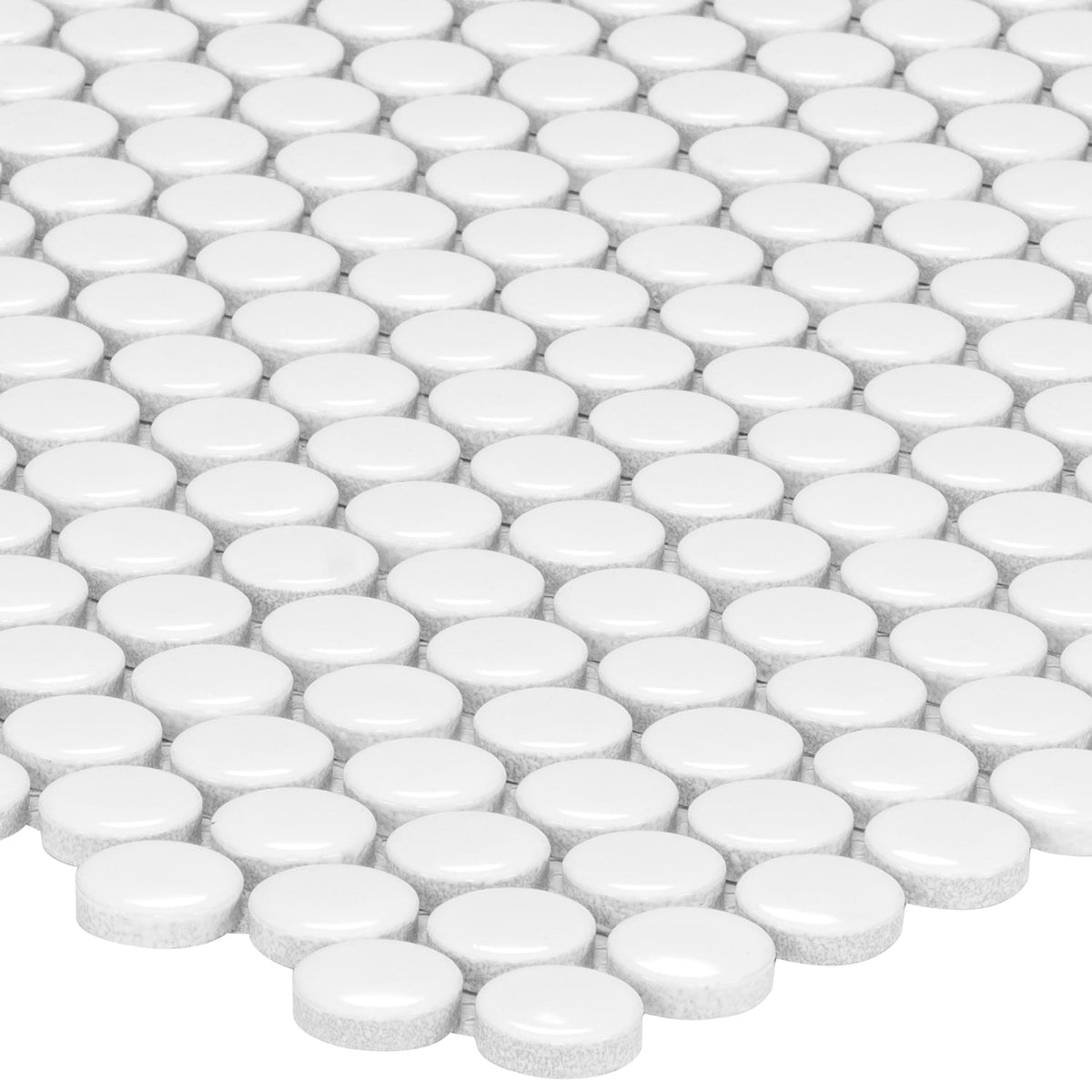Satori Hudson Brilliant White 12-in x 12-in Glossy Porcelain Mosaic Wall Tile (0.9-sq. ft/ Piece)