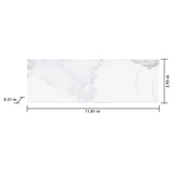 Satori Regent Statuario Glossy 4-in x 12-in Ceramic Marble-Look Wall Tile