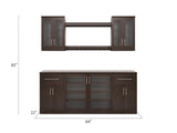 NewAge Products Home Bar 84-in x 85-in Brown Rectangle Bar Cabinet