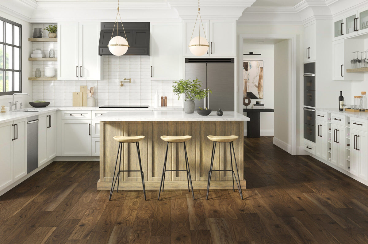 STAINMASTER Sample Highland Walnut Water Resistant Wood Look Interlocking Luxury Vinyl Plank, 12-mil Wear Layer, 7.08-in W