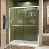 DreamLine Duet 44-48 in. W x 72 in. H Semi-Frameless Bypass Sliding Shower Door, Brushed Nickel