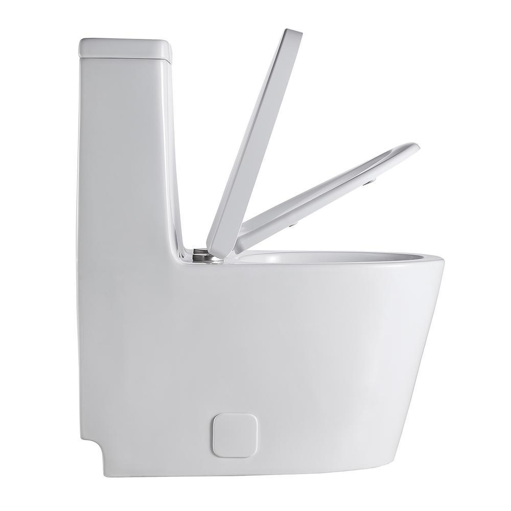 0.8 GPF/1.28 GPF Dual Bowl Flush Elongated Toilet Including Toilet Bowl Only Seat in White