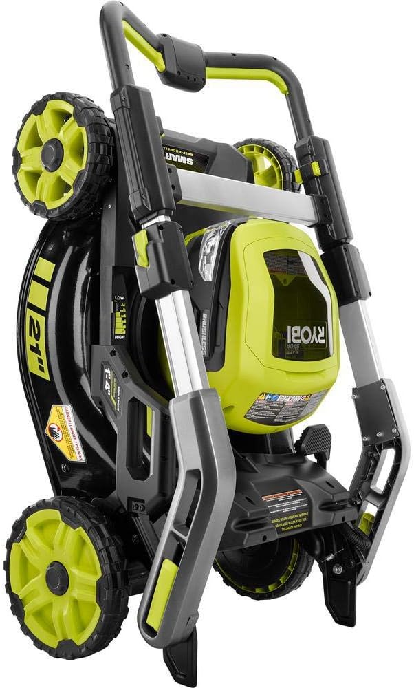 RYOBI 21 in. 40-Volt Brushless Lithium‑Ion Cordless SMART TREK Self‑Propelled Walk‑Behind Mower with 6.0Ah Battery and Charger