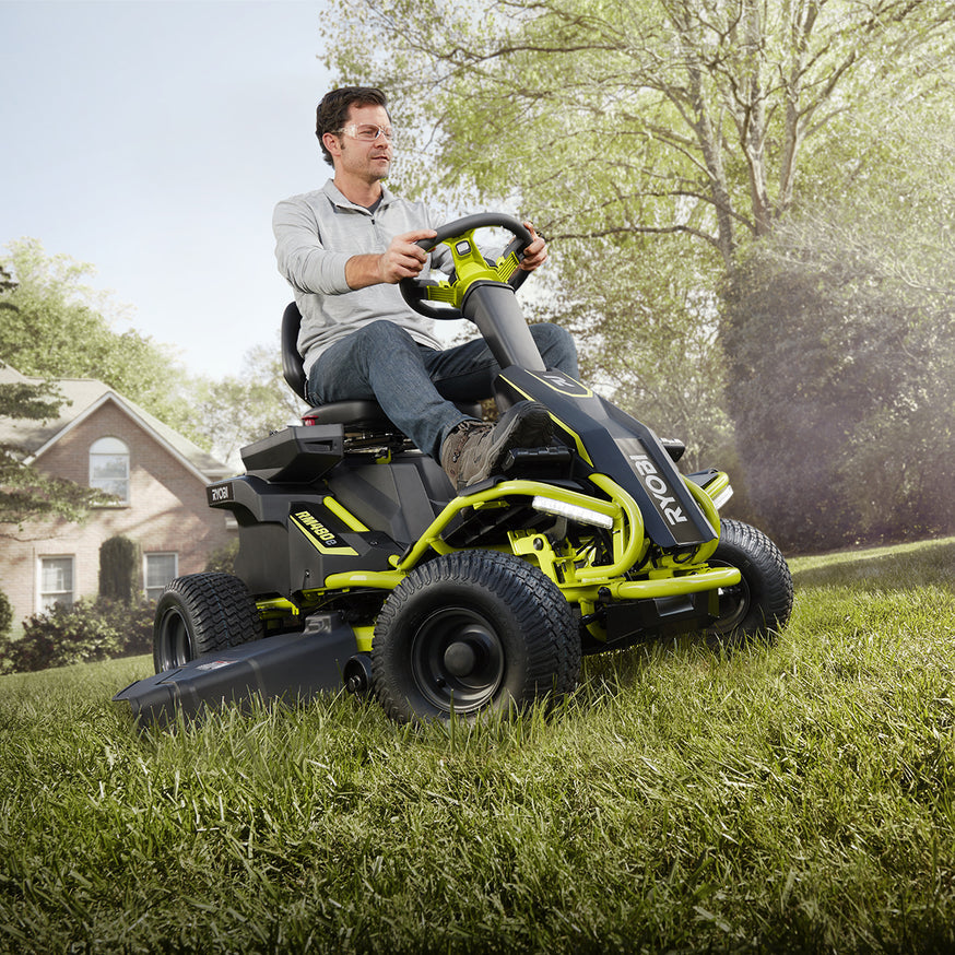 RYOBI 38 in. 75 Ah Battery Electric Rear Engine Riding Lawn Mower