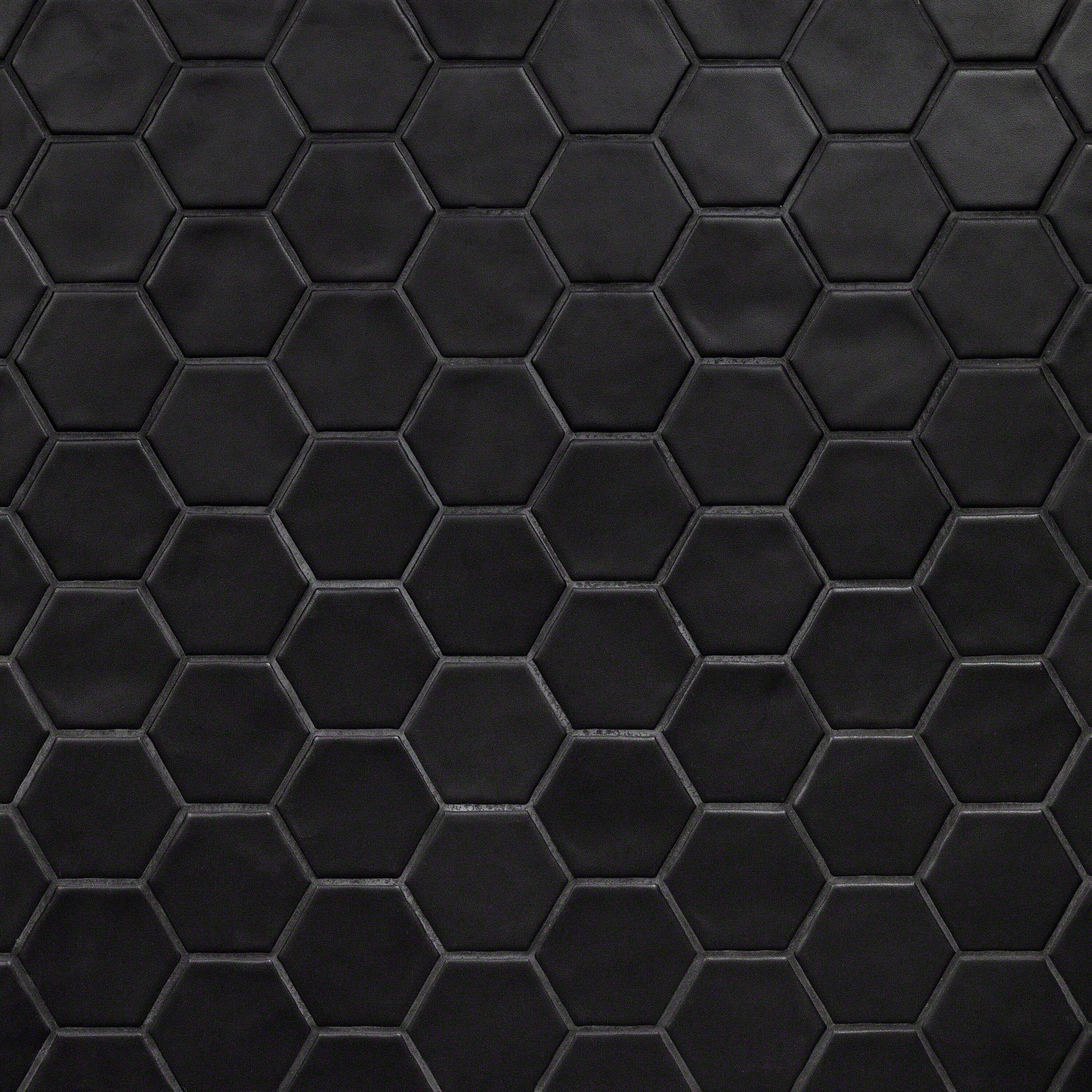 Artmore Tile Milton Black 11-in x 12-in Matte Ceramic Cement look Hexagon Mosaic Floor and Wall Tile product image