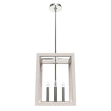 Hunter Squire Manor 4-Light Chrome Modern/Contemporary Square LED Medium Hanging Kitchen Island Light