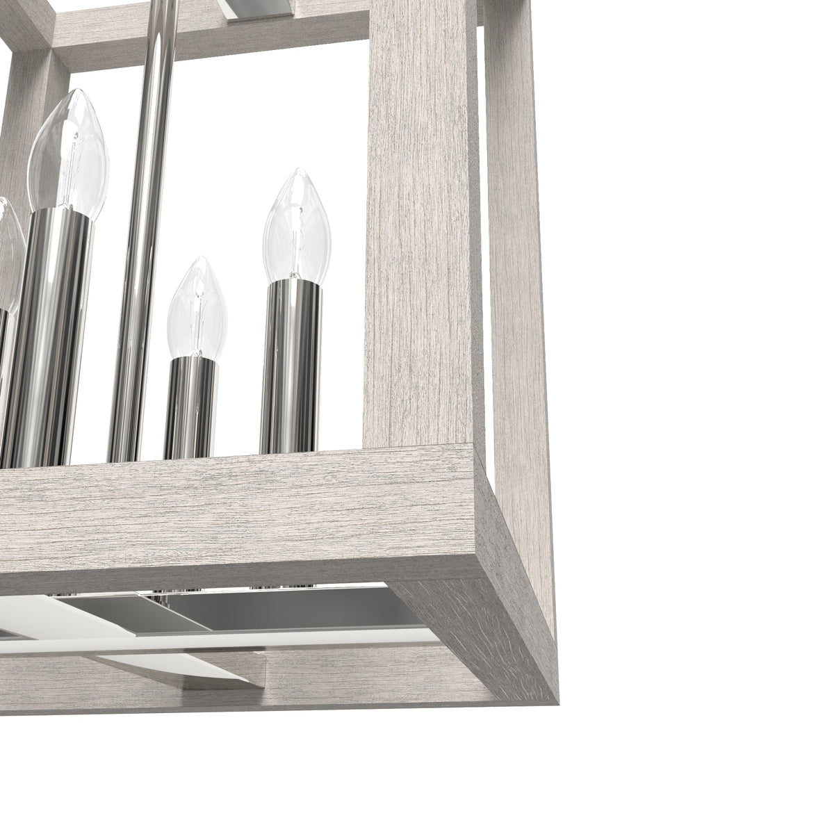 Hunter Squire Manor 4-Light Chrome Modern/Contemporary Square LED Medium Hanging Kitchen Island Light