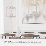 Hunter Squire Manor 4-Light Chrome Modern/Contemporary Square LED Medium Hanging Kitchen Island Light