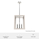 Hunter Squire Manor 4-Light Chrome Modern/Contemporary Square LED Medium Hanging Kitchen Island Light