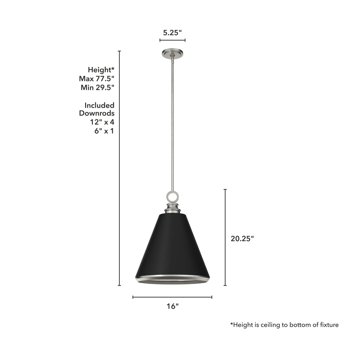 Hunter Klein 3-Light Brushed Nickel Transitional Cone LED Medium Hanging Kitchen Island Light