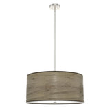Hunter Solhaven 4-Light Warm Grey Oak Modern/Contemporary Frosted Glass Drum LED Large Hanging Kitchen Island Light