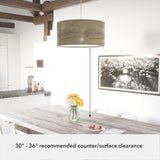 Hunter Solhaven 4-Light Warm Grey Oak Modern/Contemporary Frosted Glass Drum LED Large Hanging Kitchen Island Light