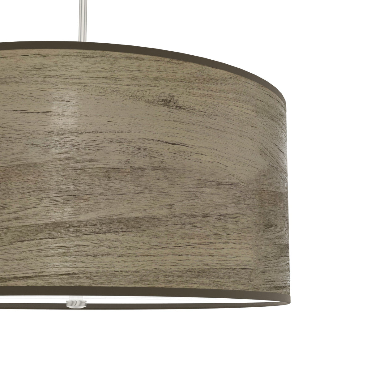 Hunter Solhaven 4-Light Warm Grey Oak Modern/Contemporary Frosted Glass Drum LED Large Hanging Kitchen Island Light