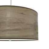 Hunter Solhaven 4-Light Warm Grey Oak Modern/Contemporary Frosted Glass Drum LED Large Hanging Kitchen Island Light