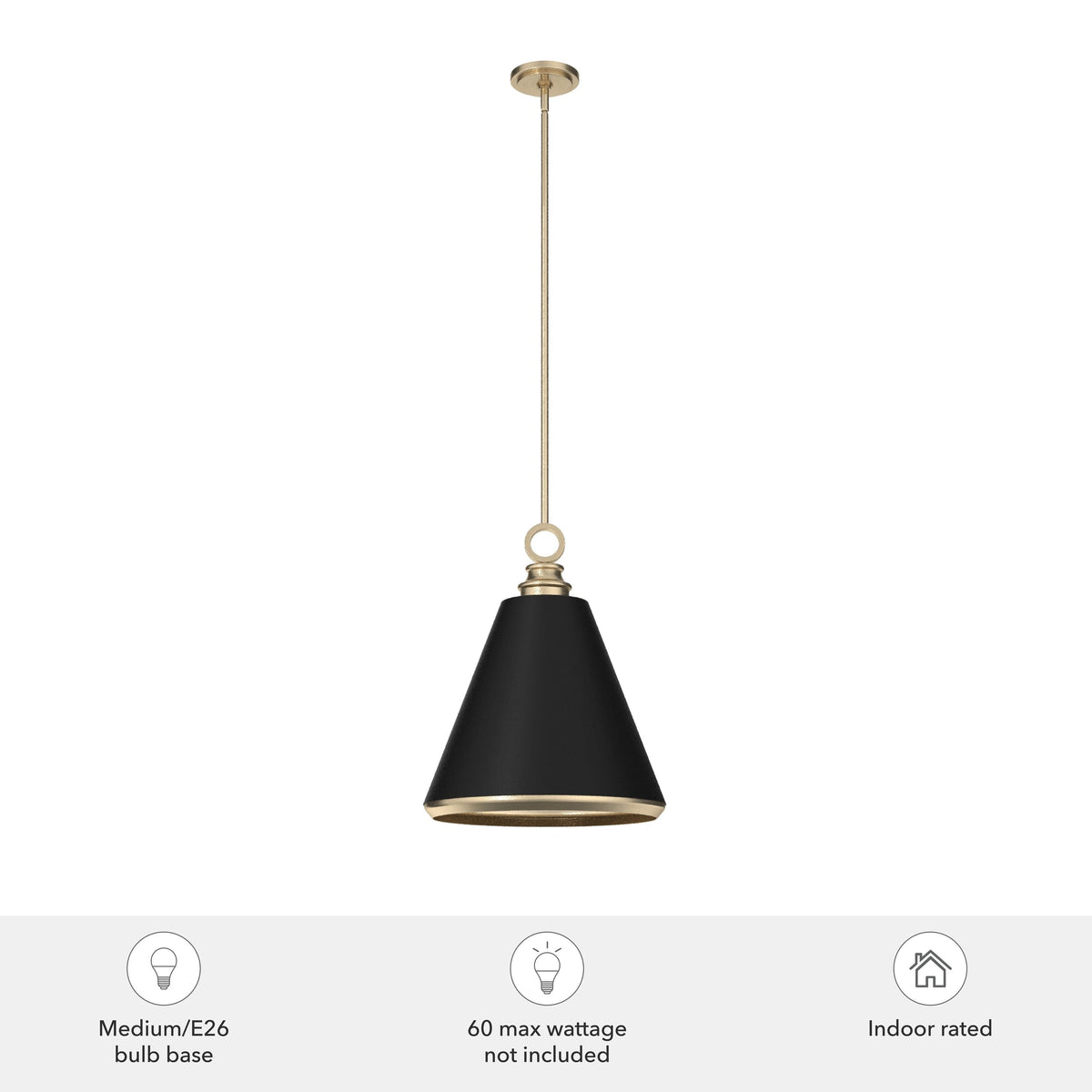Hunter Klein 3-Light Alturas Gold Transitional Cone LED Medium Hanging Kitchen Island Light
