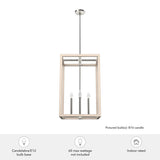 Hunter Squire Manor 4-Light Brushed Nickel Modern/Contemporary Square LED Medium Hanging Kitchen Island Light