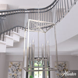 Hunter Sunjai 4-Light Brushed Nickel Traditional Lantern LED Medium Hanging Kitchen Island Light