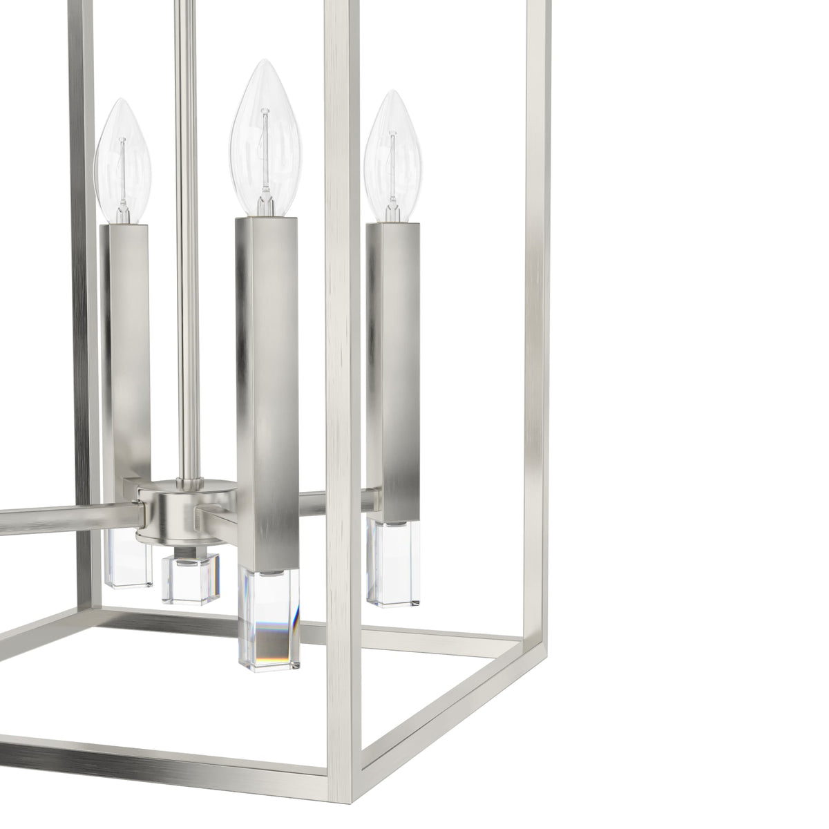 Hunter Sunjai 4-Light Brushed Nickel Traditional Lantern LED Medium Hanging Kitchen Island Light