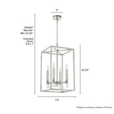 Hunter Sunjai 4-Light Brushed Nickel Traditional Lantern LED Medium Hanging Kitchen Island Light