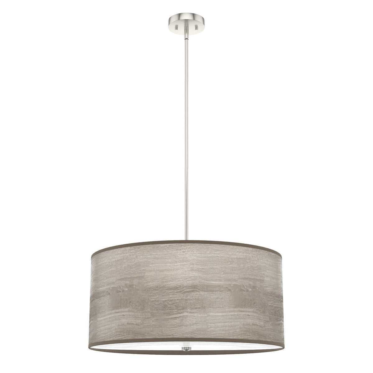 Hunter Solhaven 4-Light Gray Oak Modern/Contemporary Frosted Glass Drum LED Large Hanging Kitchen Island Light