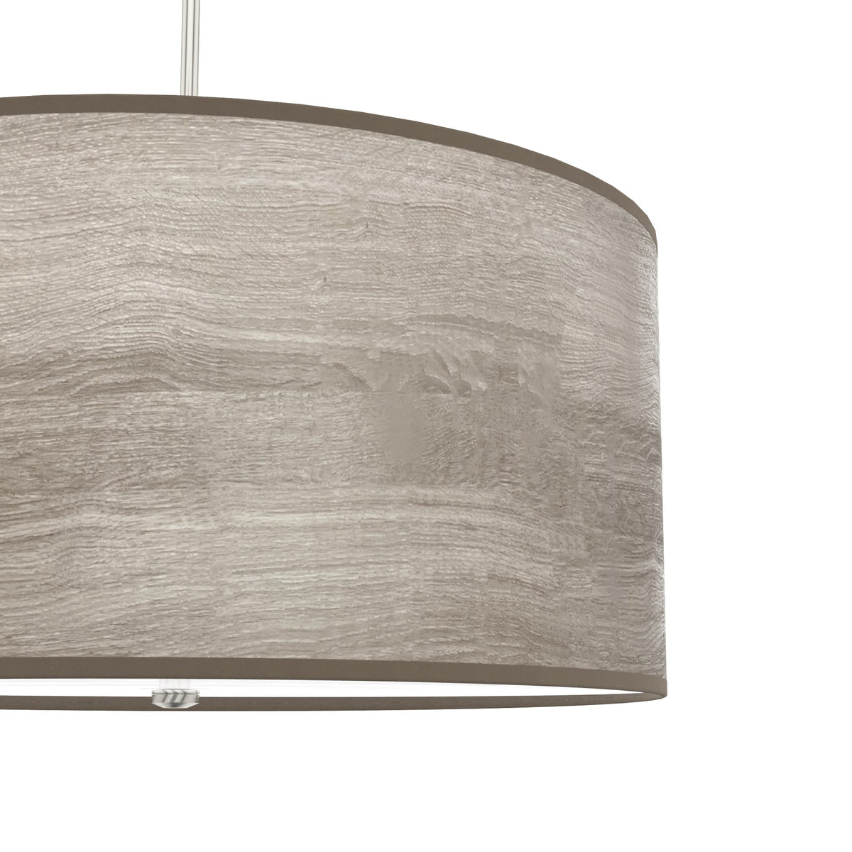 Hunter Solhaven 4-Light Gray Oak Modern/Contemporary Frosted Glass Drum LED Large Hanging Kitchen Island Light