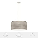 Hunter Solhaven 4-Light Gray Oak Modern/Contemporary Frosted Glass Drum LED Large Hanging Kitchen Island Light