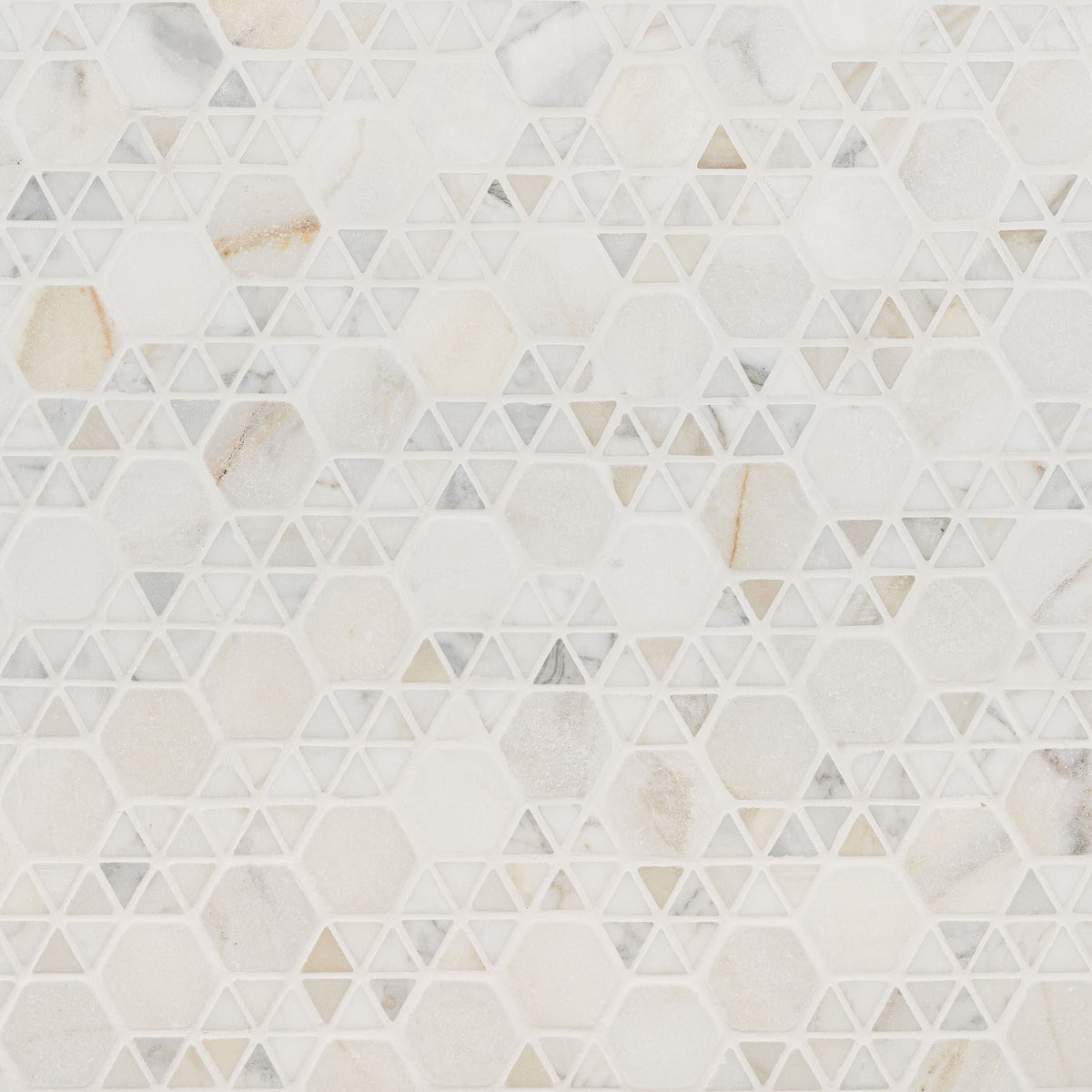 Artmore Tile Triade Calacatta 12-in x 12-in Honed Natural stone Marble Marble look Multi-shaped Mosaic 0.97-sq ft Piece ) product image