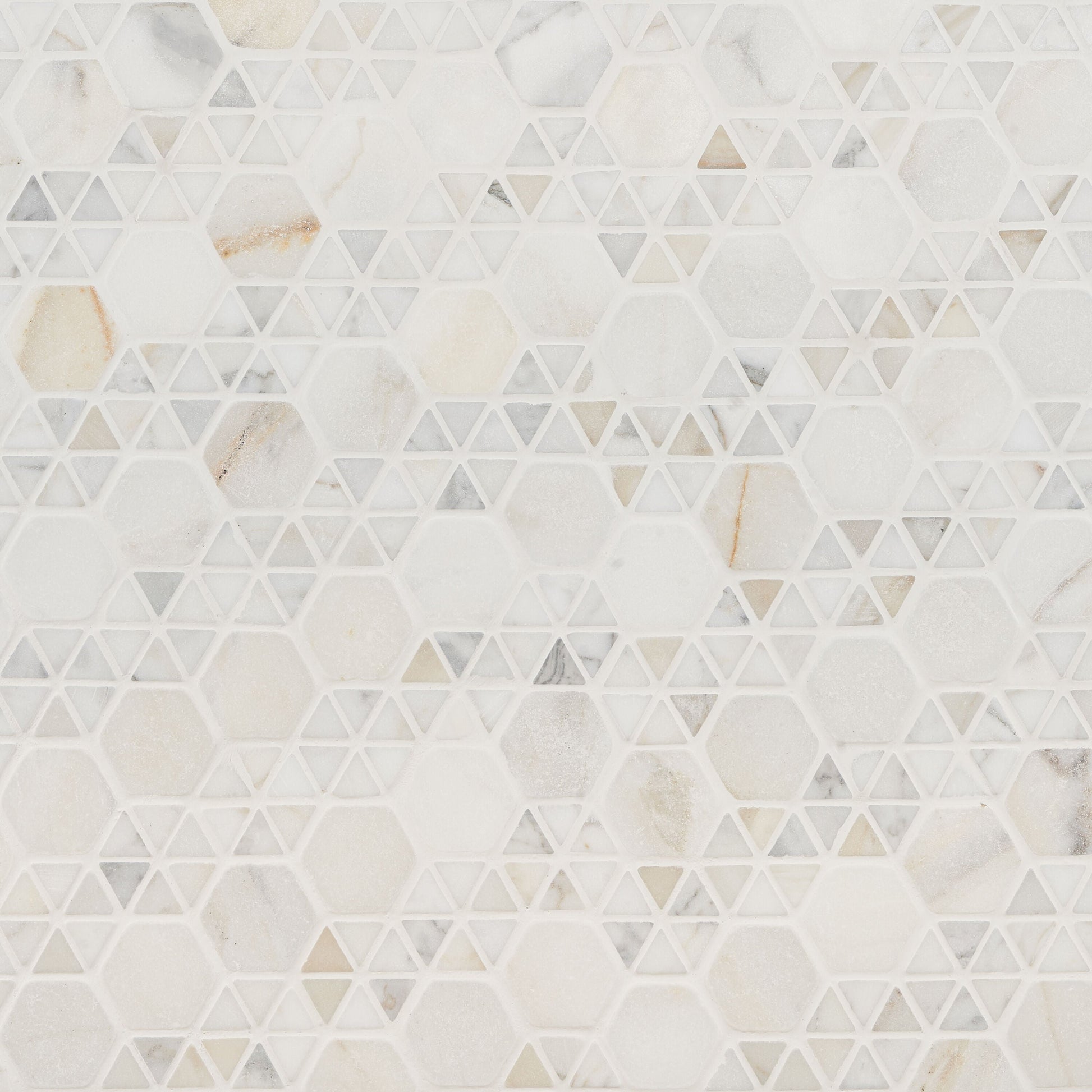 Artmore Tile Triade Calacatta 12-in x 12-in Honed Natural stone Marble Marble look Multi-shaped Mosaic 0.97-sq ft Piece ) product image