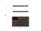 NewAge Products Home Bar 63-in x 80-in Brown Rectangle Bar Cabinet