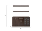 NewAge Products Home Bar 63-in x 80-in Brown Rectangle Bar Cabinet