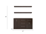 NewAge Products Home Bar 63-in x 80-in Brown Rectangle Bar Cabinet