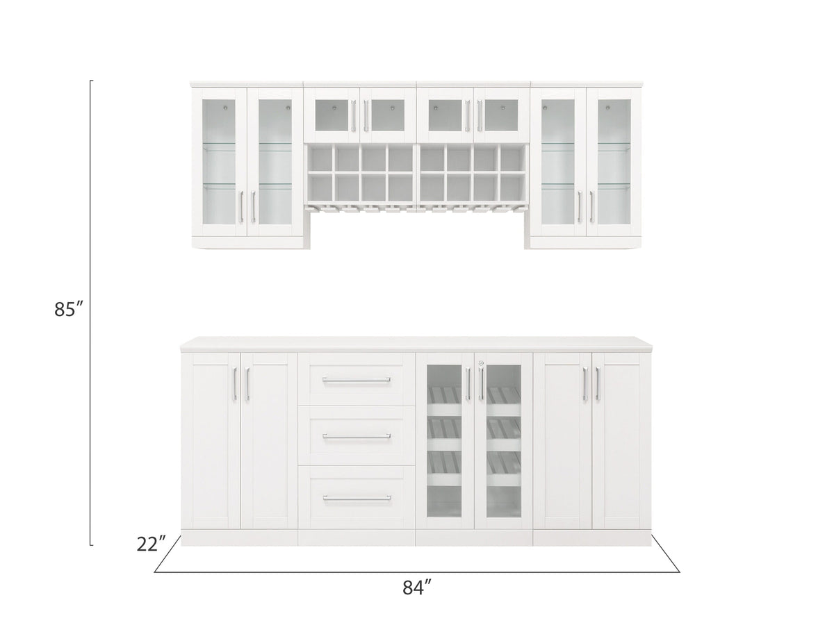 NewAge Products Home Bar 84-in x 85-in White Rectangle Bar Cabinet