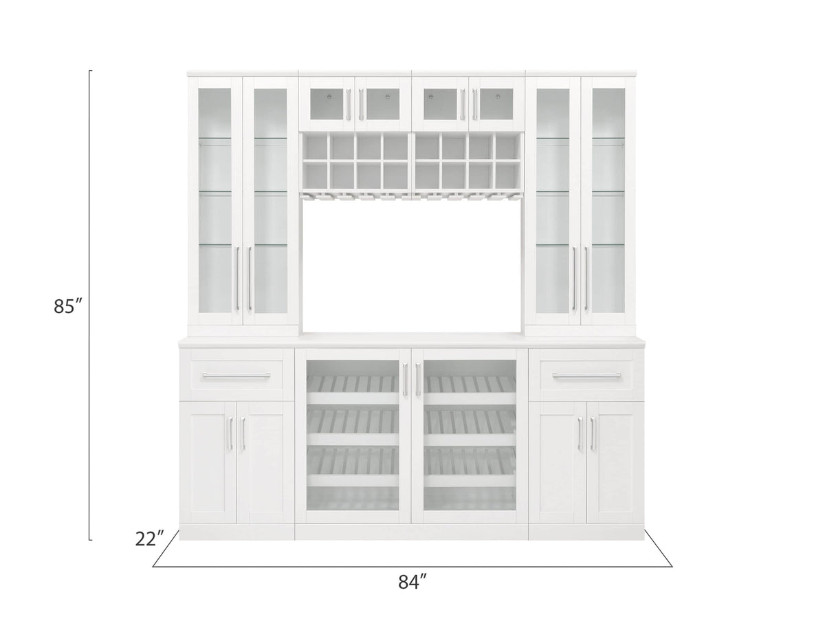 NewAge Products Home Bar 84-in x 85-in White Rectangle Bar Cabinet