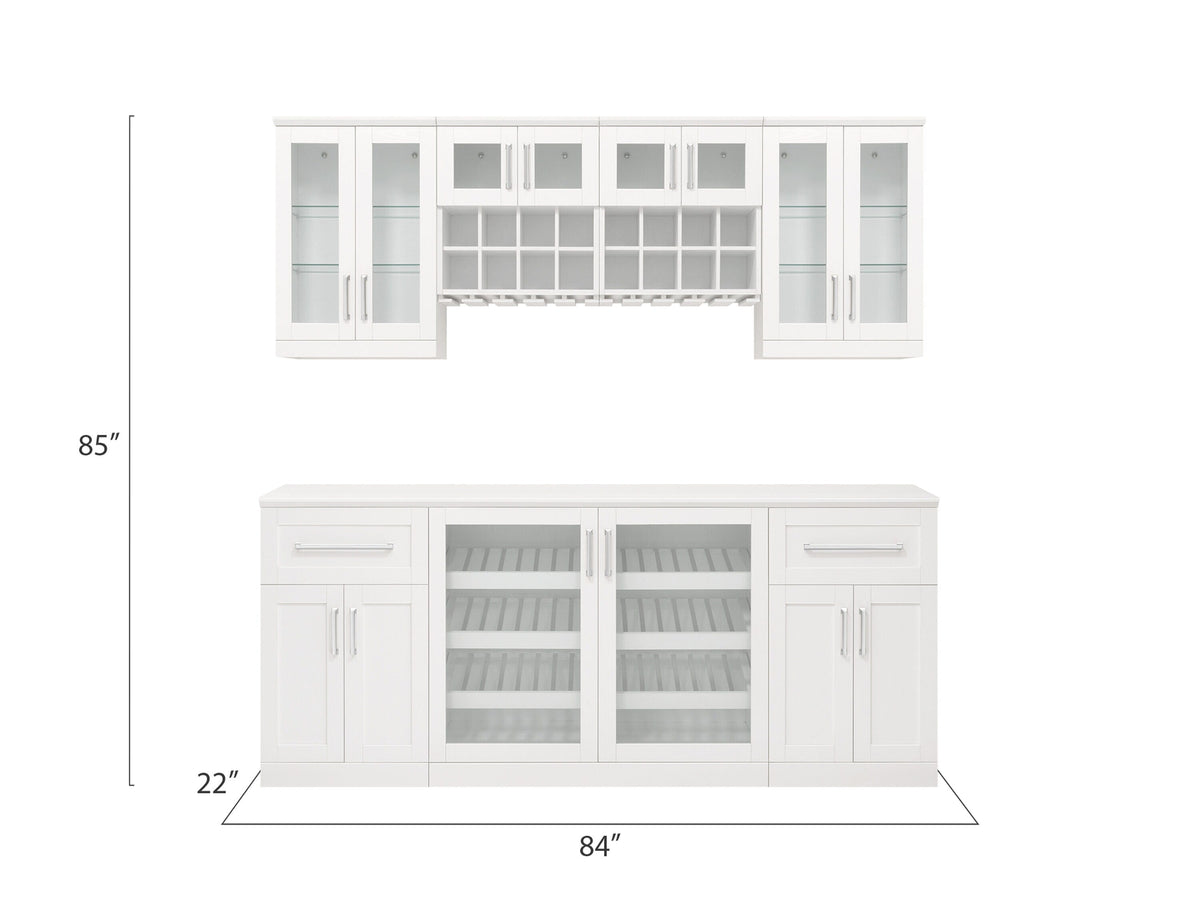 NewAge Products Home Bar 84-in x 85-in White Rectangle Bar Cabinet