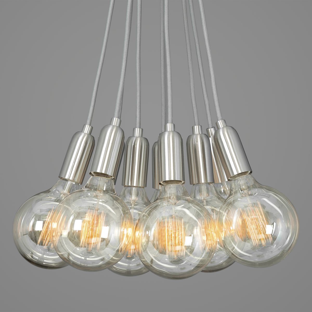 Progress Lighting Cirro 9-Light Brushed Nickel Mid-century Geometric Mini Hanging Pendant Light