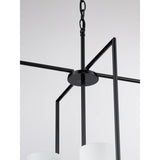 Progress Lighting Replay 4-Light Textured Black Modern/Contemporary Etched Glass Lantern Medium Hanging Pendant Light