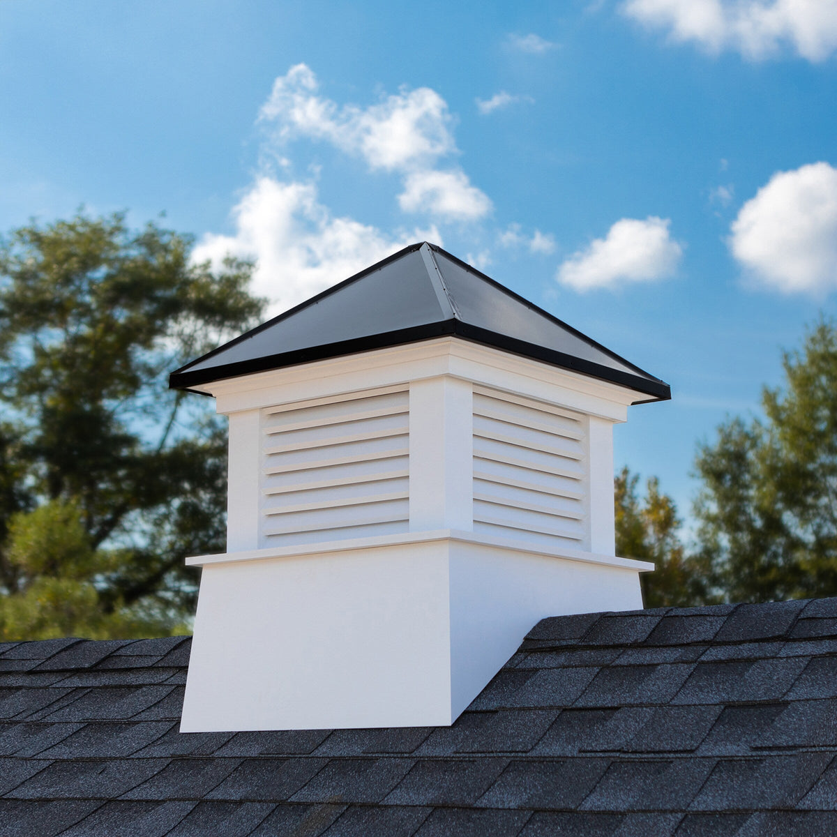 Good Directions Manchester 18-in x 22-in Black Vinyl Cupola with Aluminum Roof, Model 2118MVBLK