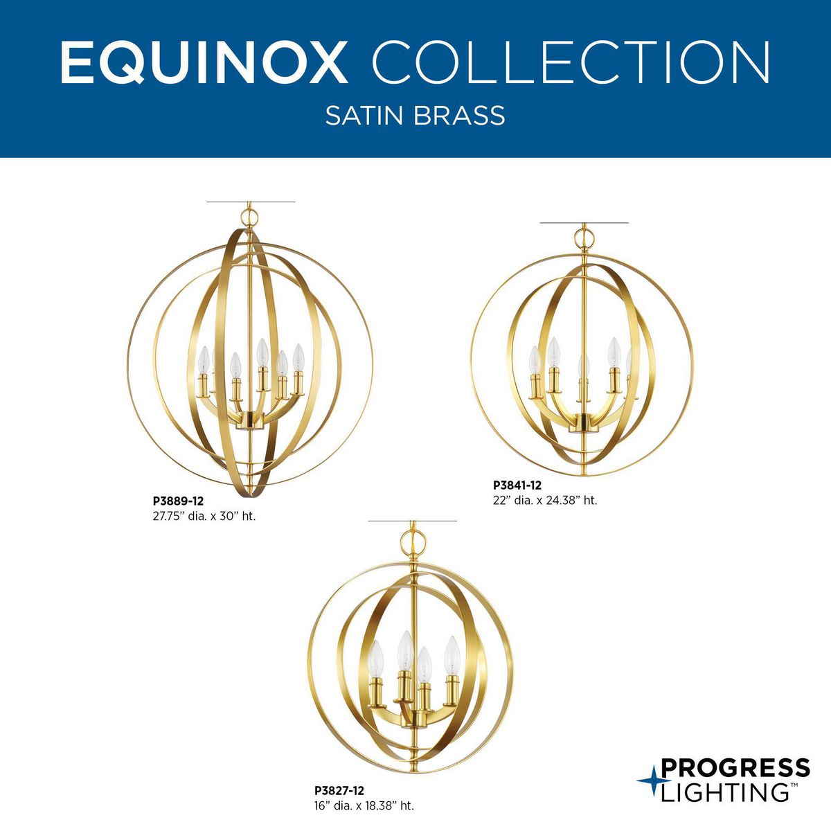 Progress Lighting Equinox 5-Light Polished Nickel Transitional Chandelier