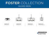 Progress Lighting Foster 6-Light Black Farmhouse Chandelier