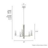 Hunter Gatz 5-Light Brushed Nickel Modern/Contemporary Led Chandelier